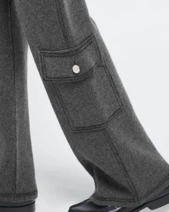 Women Barrie Denim cargo trousers in cashmere and cotton