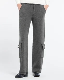 Women Barrie Denim cargo trousers in cashmere and cotton