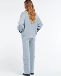 Women Barrie Denim cargo trousers in cashmere and cotton