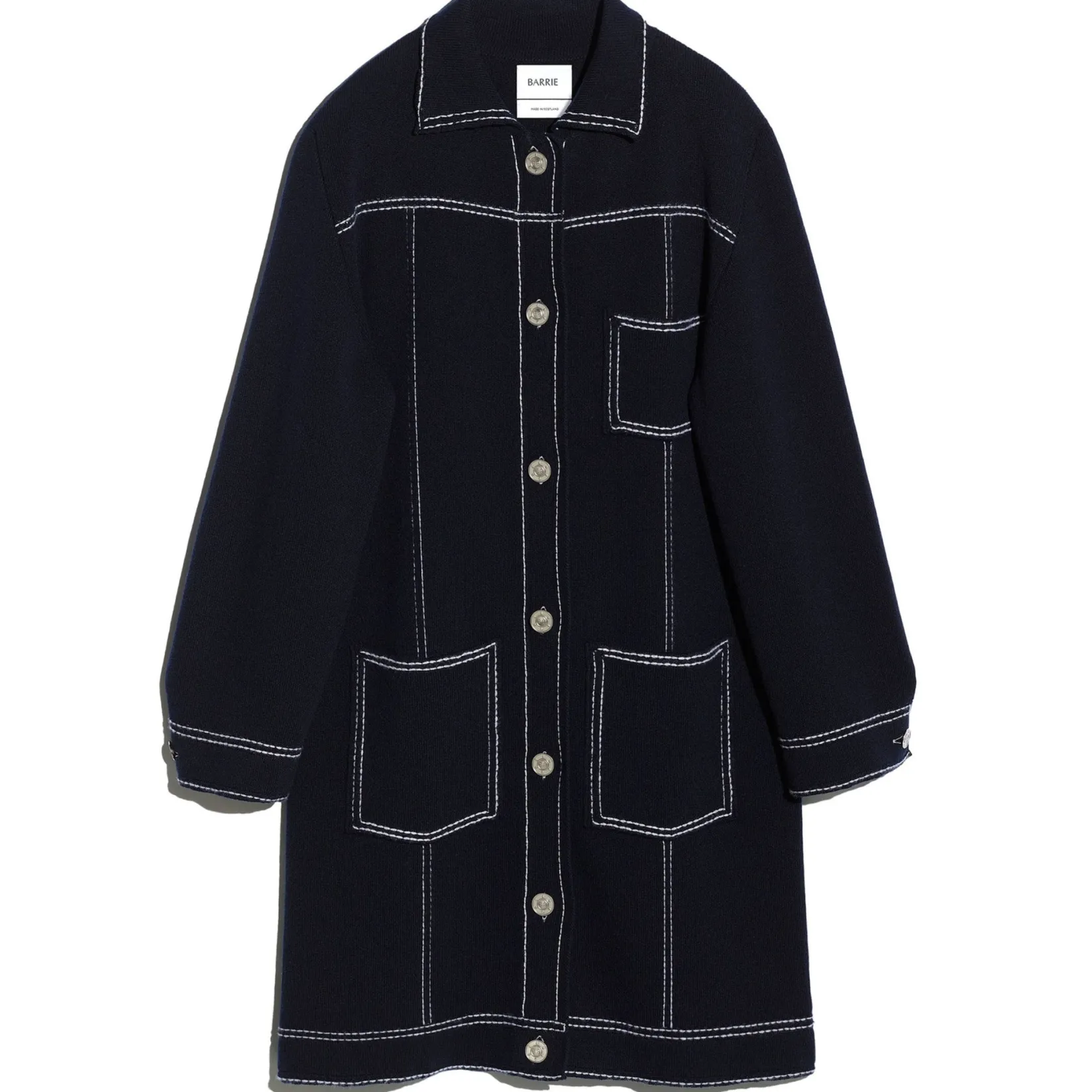 Women Barrie Denim cashmere and cotton long jacket