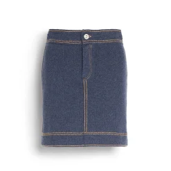 Women Barrie Denim cashmere and cotton skirt