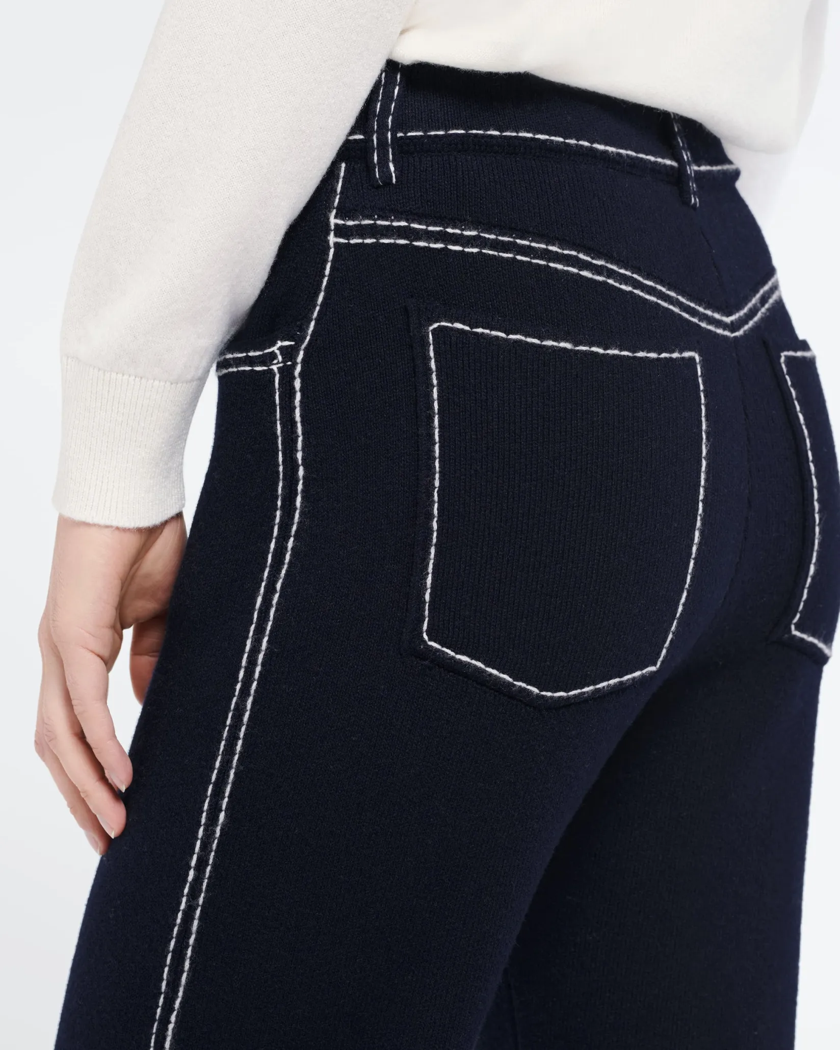 Women Barrie Denim cashmere and cotton trousers