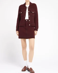 Women Barrie Denim cashmere and cotton skirt