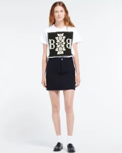 Women Barrie Denim cashmere and cotton skirt