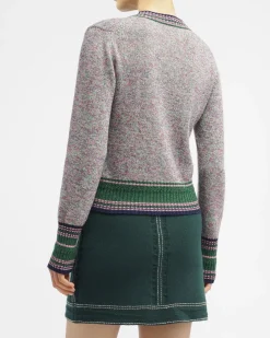 Women Barrie Denim cashmere and cotton skirt