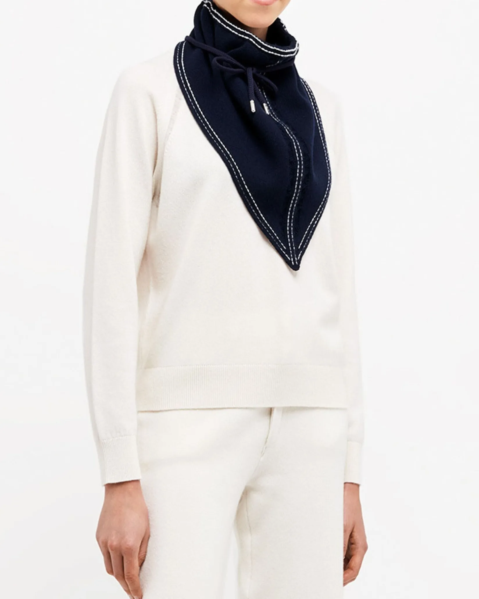 Women Barrie Denim cashmere and cotton foulard