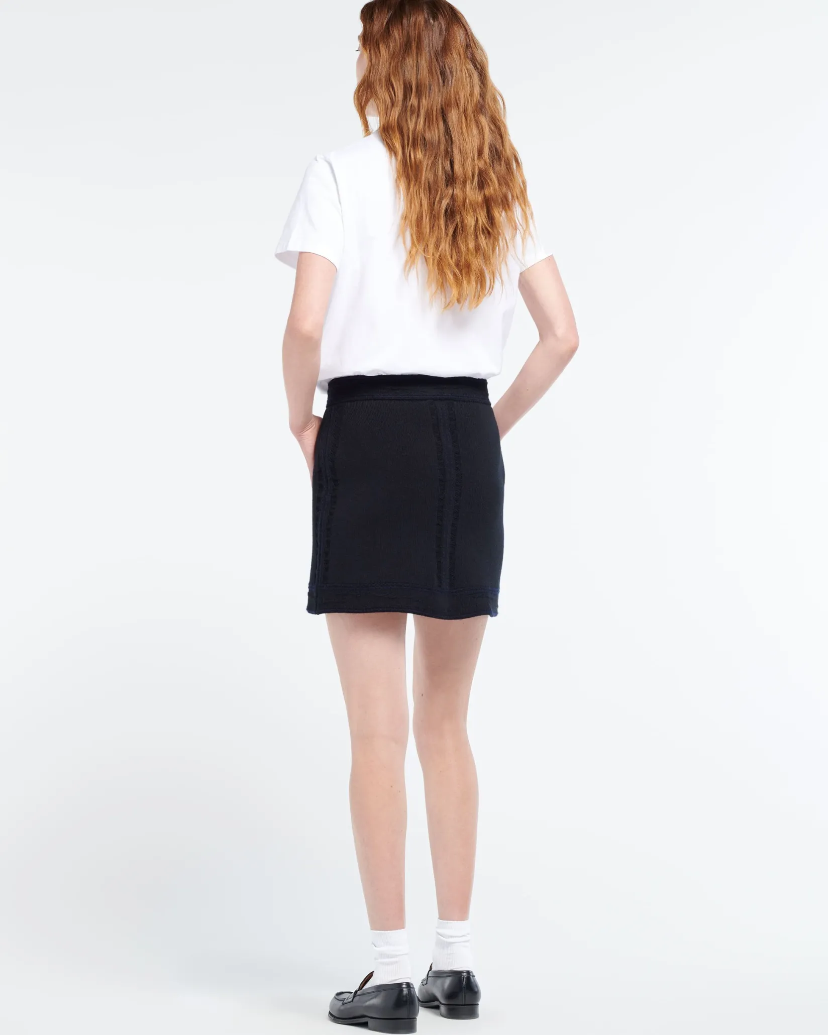Women Barrie Denim cashmere and cotton skirt