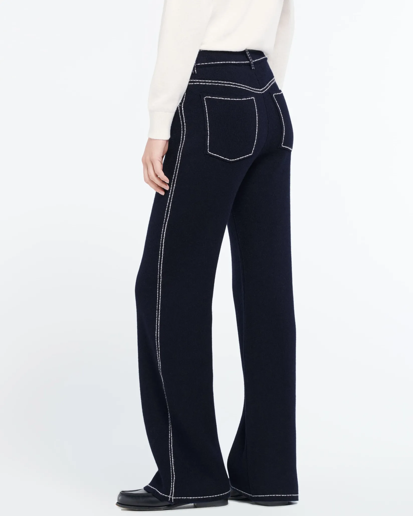 Women Barrie Denim cashmere and cotton trousers
