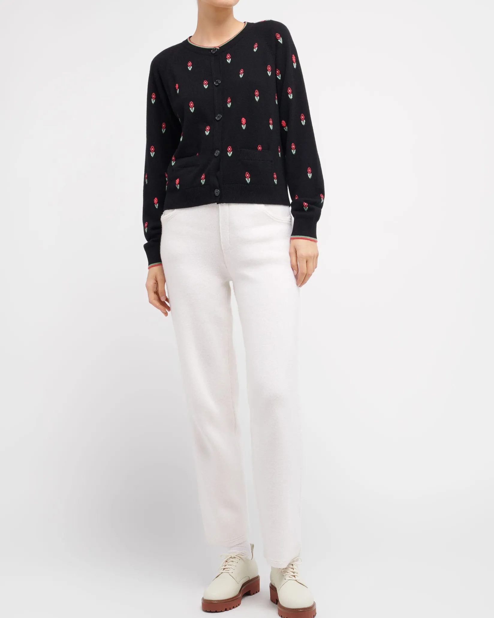 Women Barrie Denim cashmere and cotton boyfriend trousers