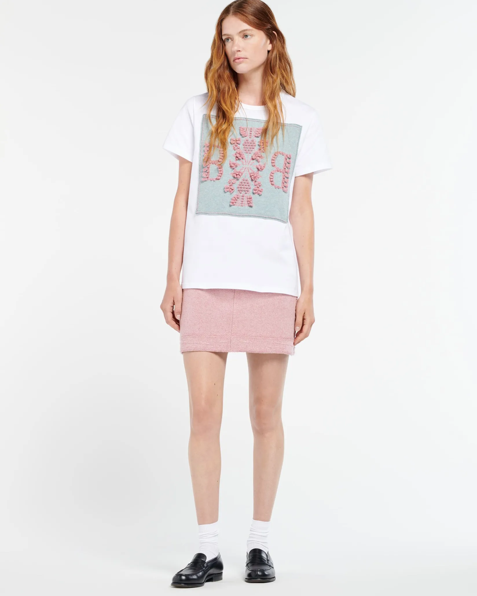 Women Barrie Denim cashmere and cotton skirt