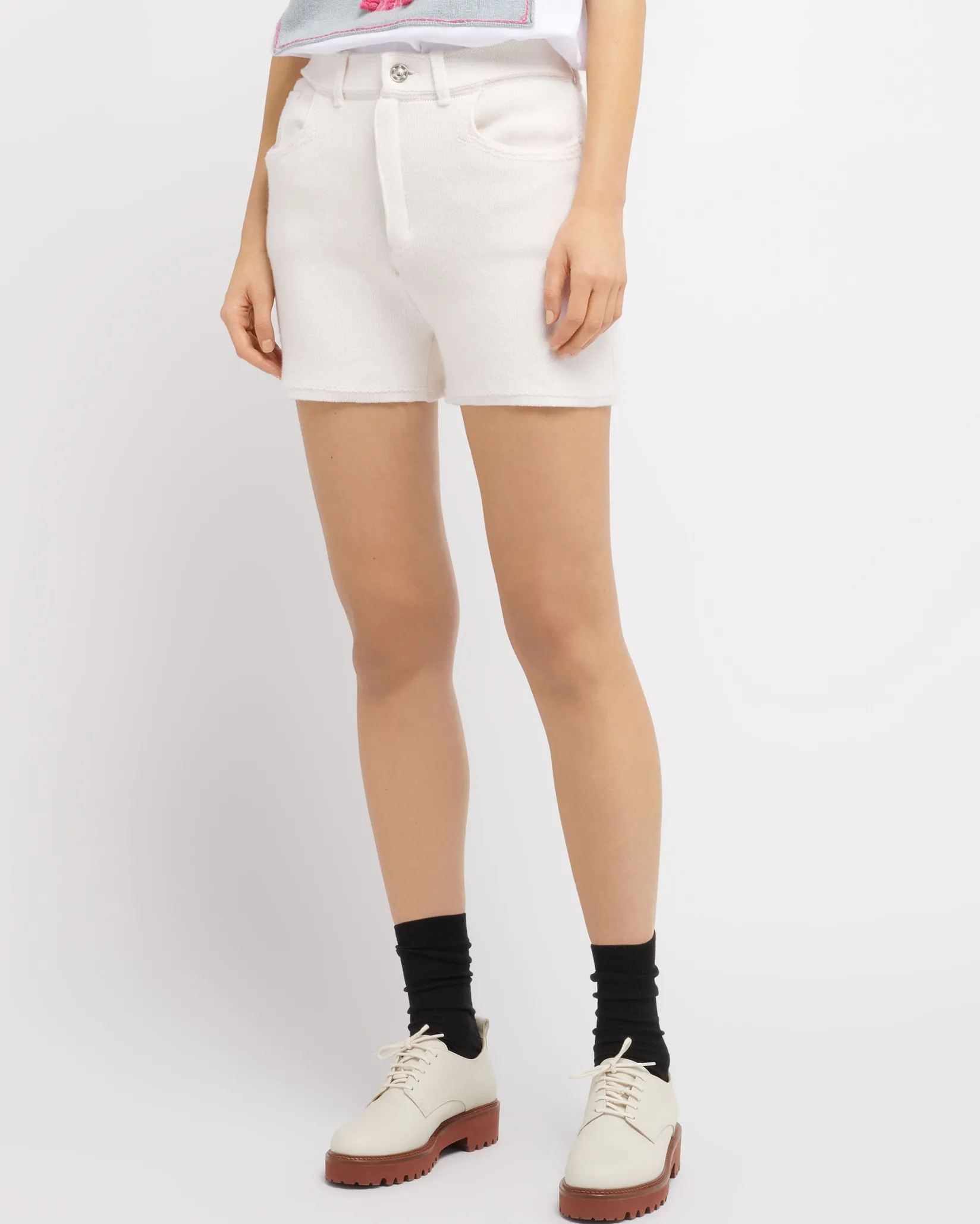 Women Barrie Denim cashmere and cotton shorts