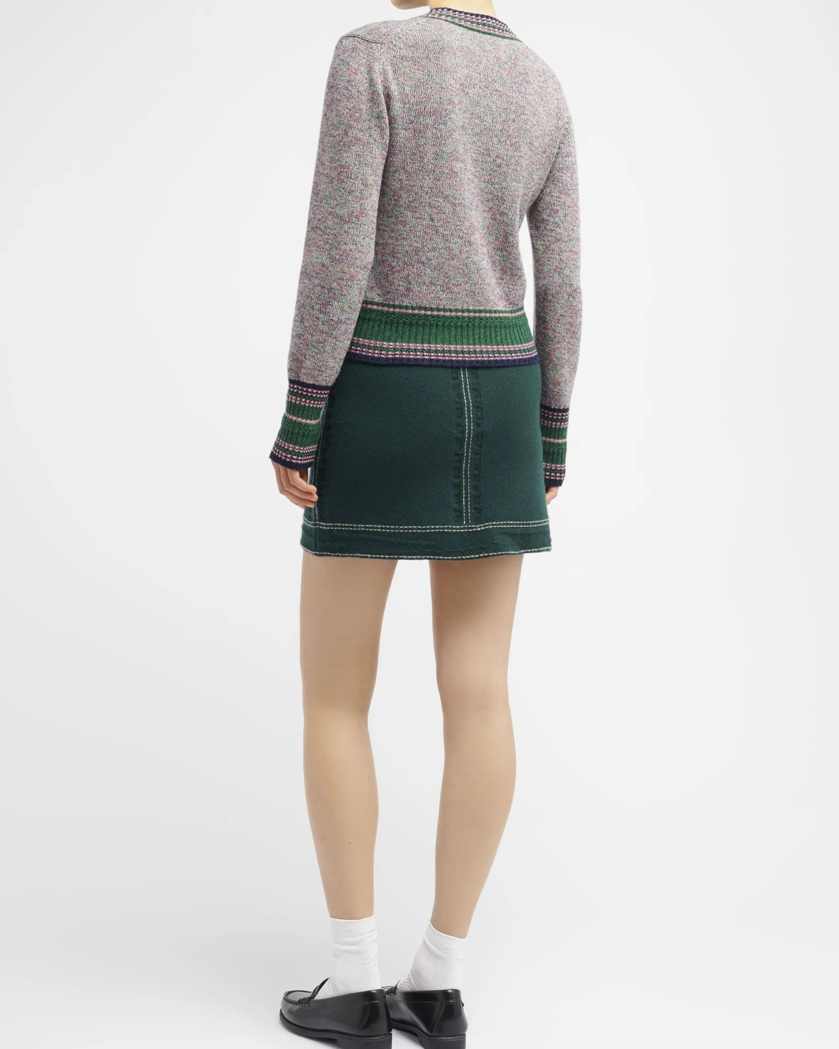 Women Barrie Denim cashmere and cotton skirt