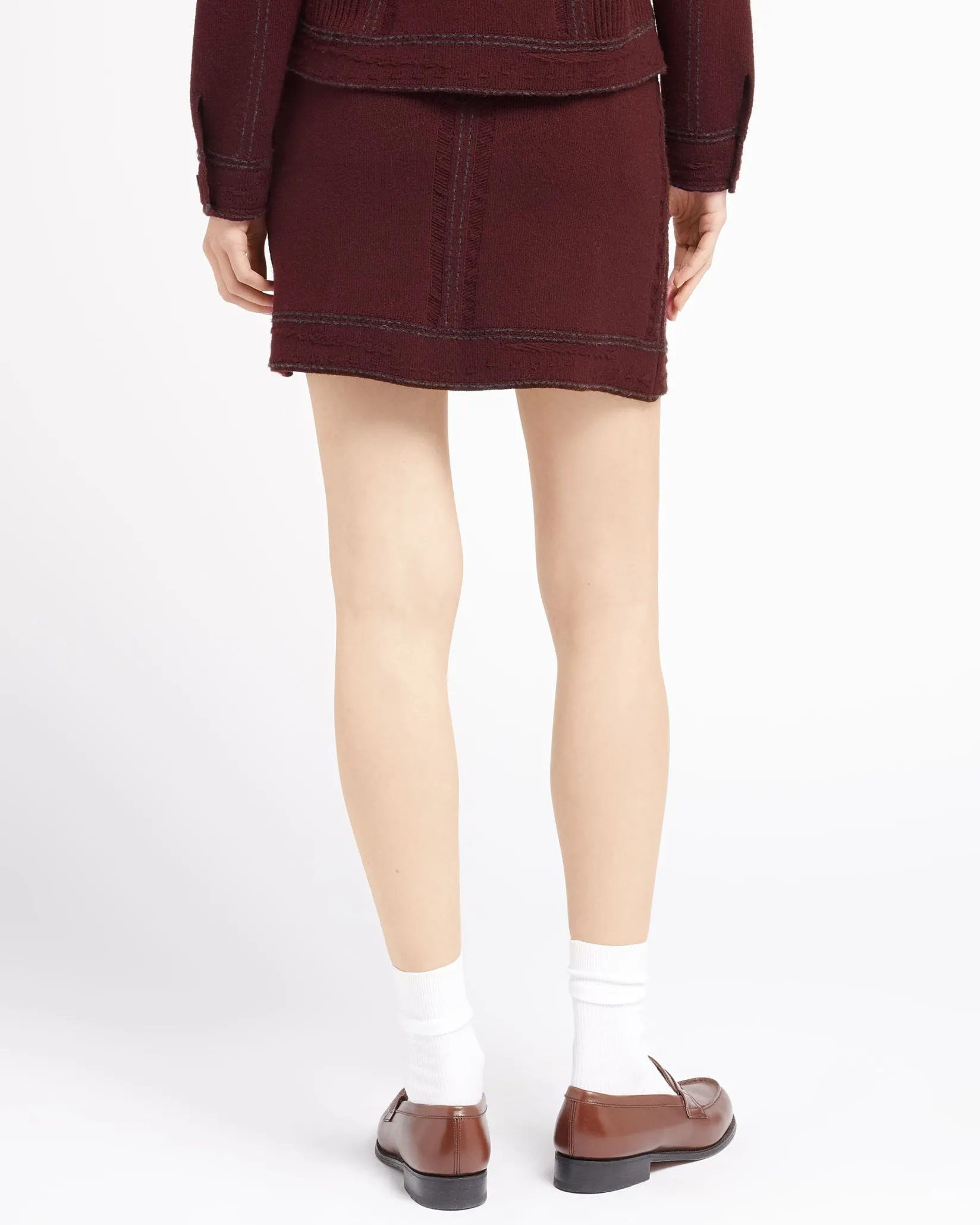 Women Barrie Denim cashmere and cotton skirt