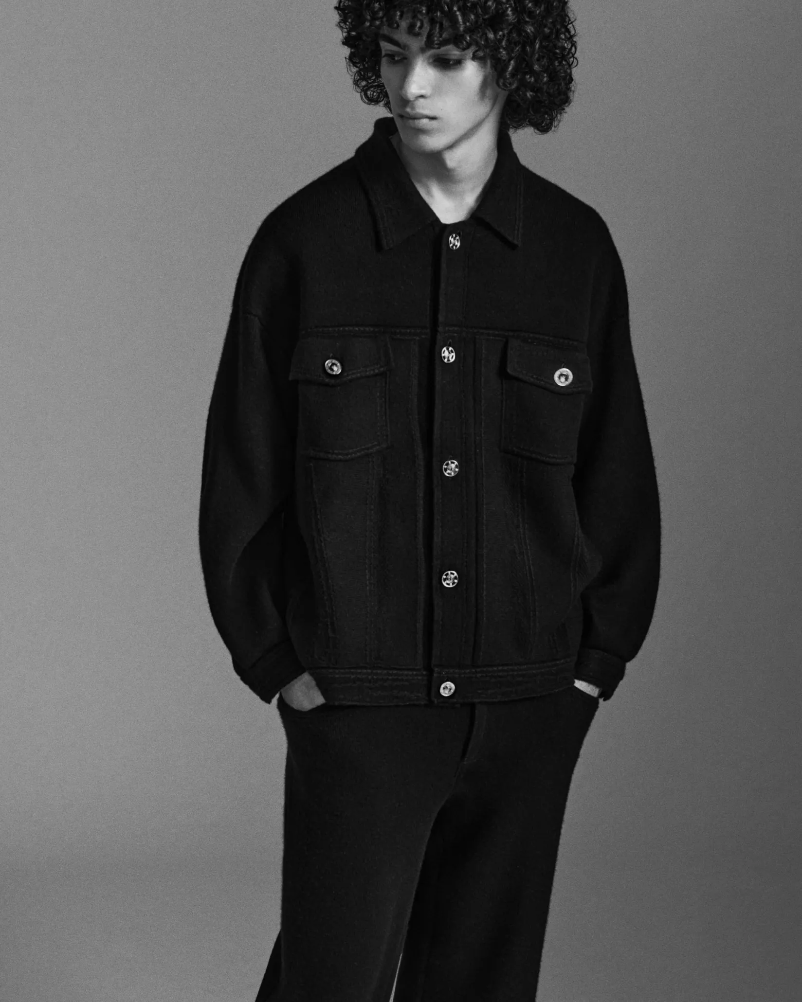 Barrie Denim cashmere and cotton trousers