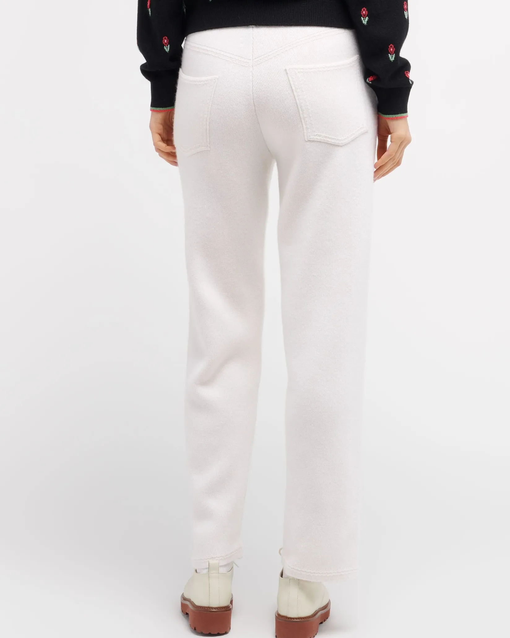Women Barrie Denim cashmere and cotton boyfriend trousers