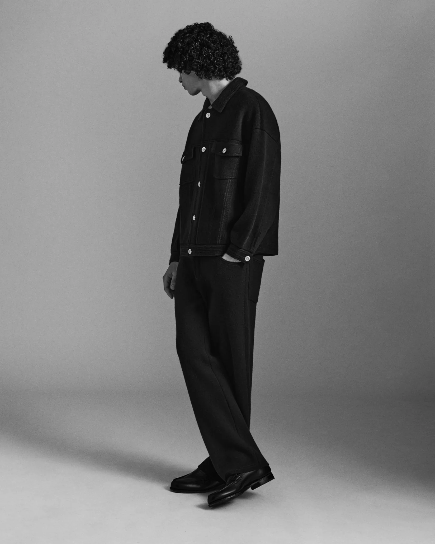 Barrie Denim cashmere and cotton trousers