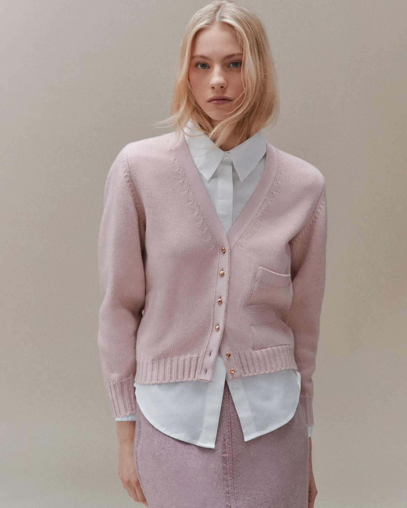 Women Barrie Denim cashmere and cotton skirt