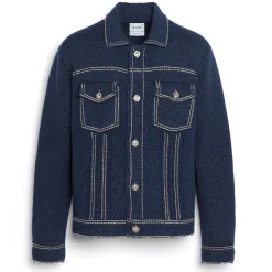 Barrie Denim fitted cashmere and cotton jacket