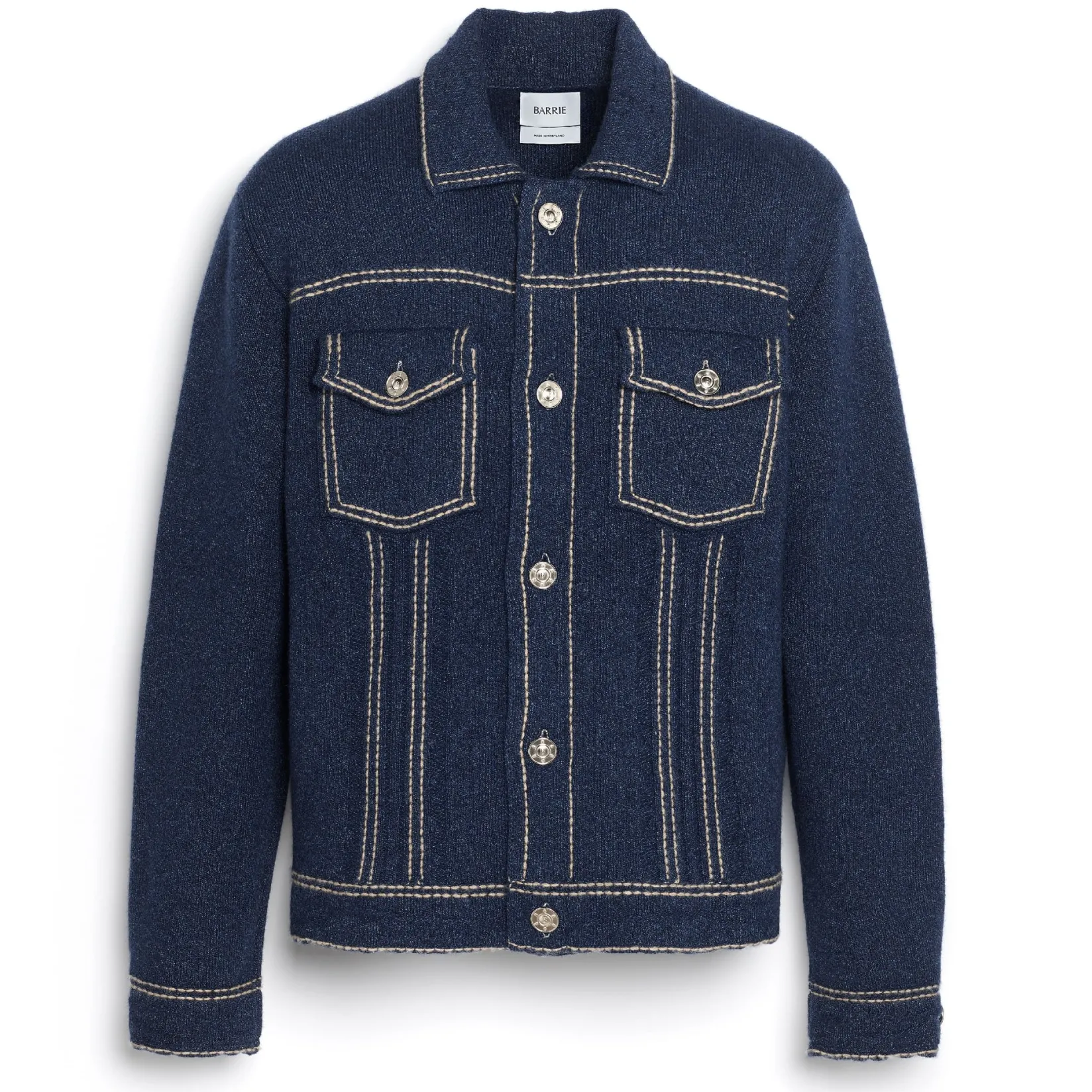 Barrie Denim fitted cashmere and cotton jacket
