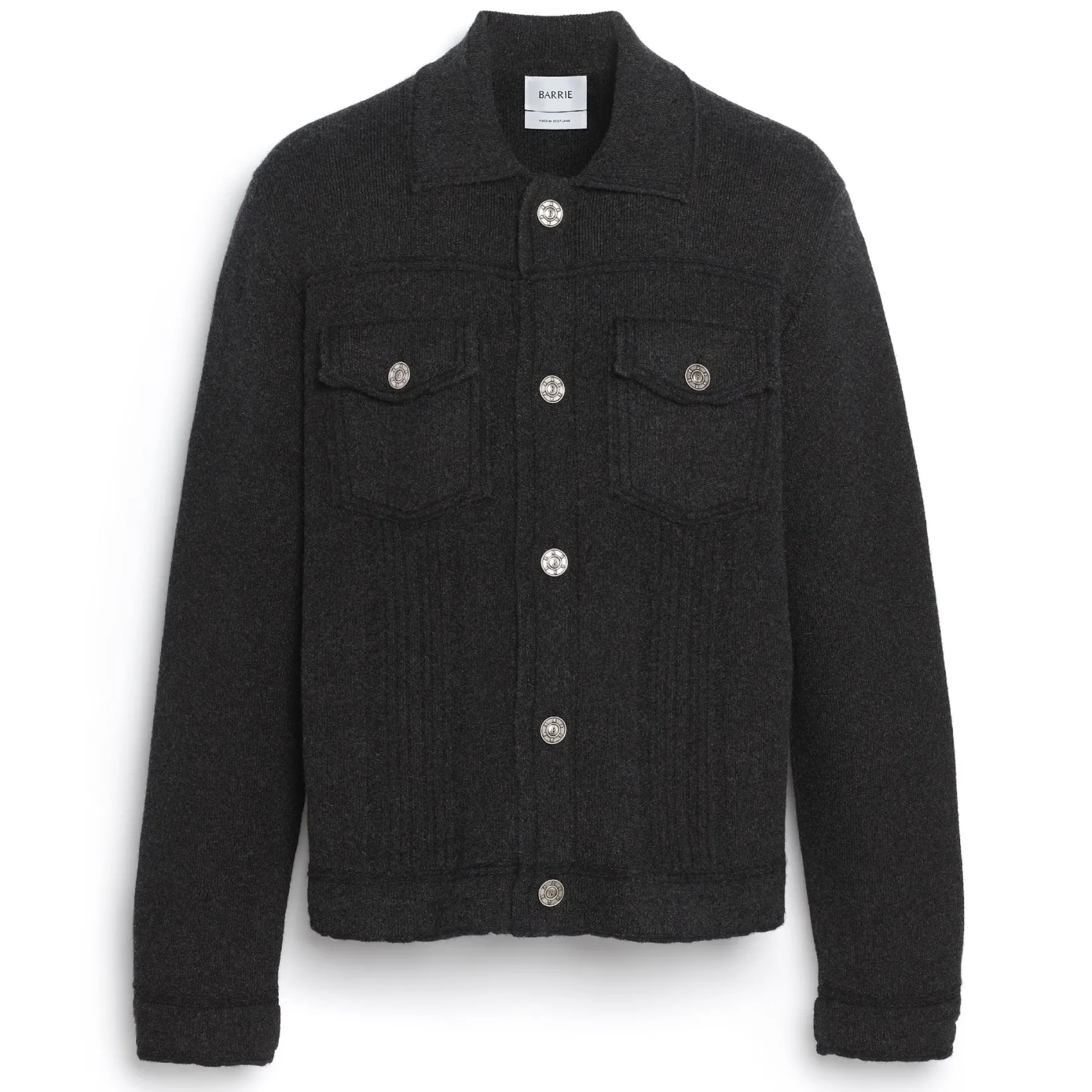 Barrie Denim fitted cashmere and cotton jacket
