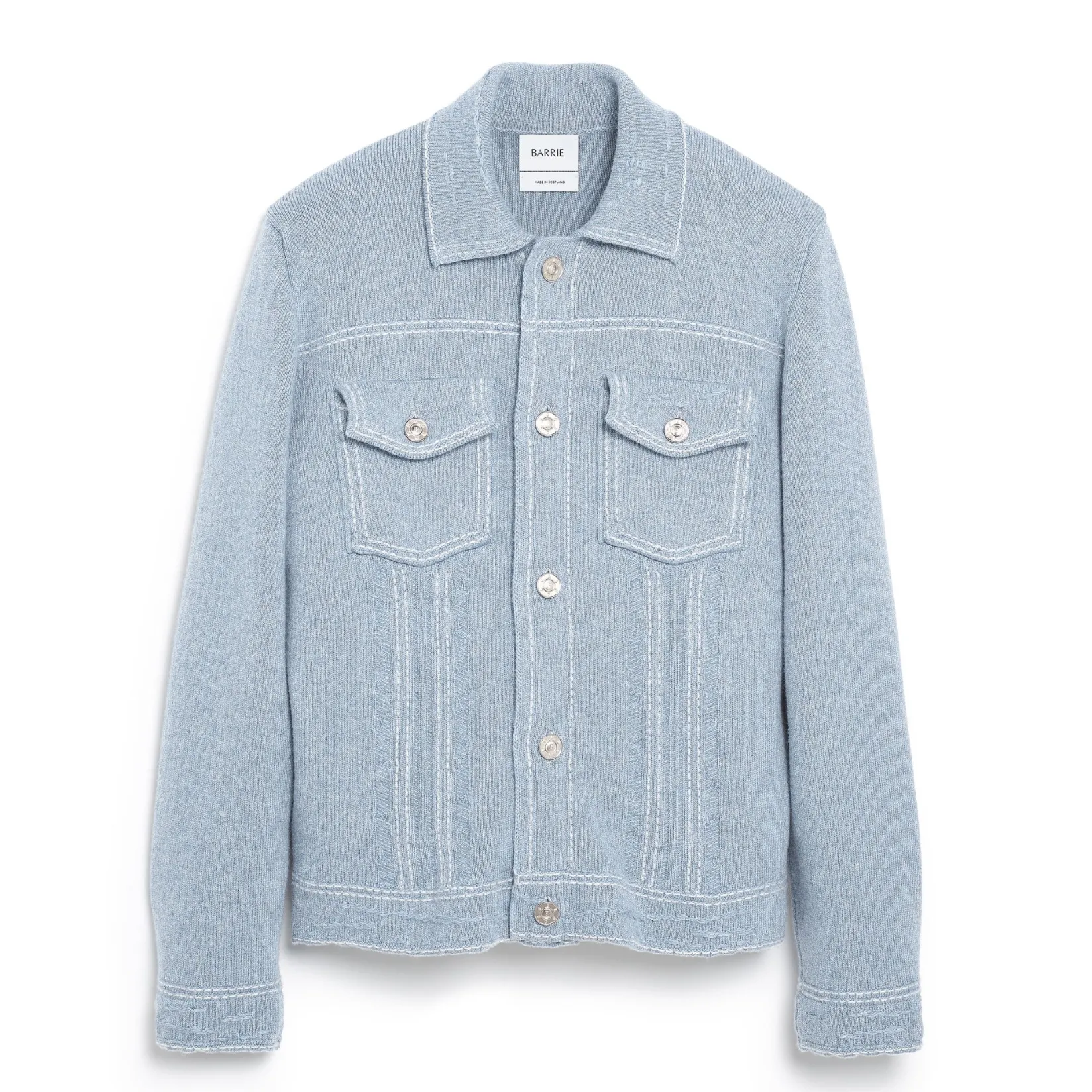 Barrie Denim fitted cashmere and cotton jacket