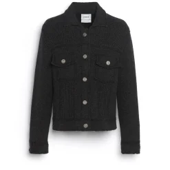 Women Barrie Denim fitted cashmere and cotton jacket