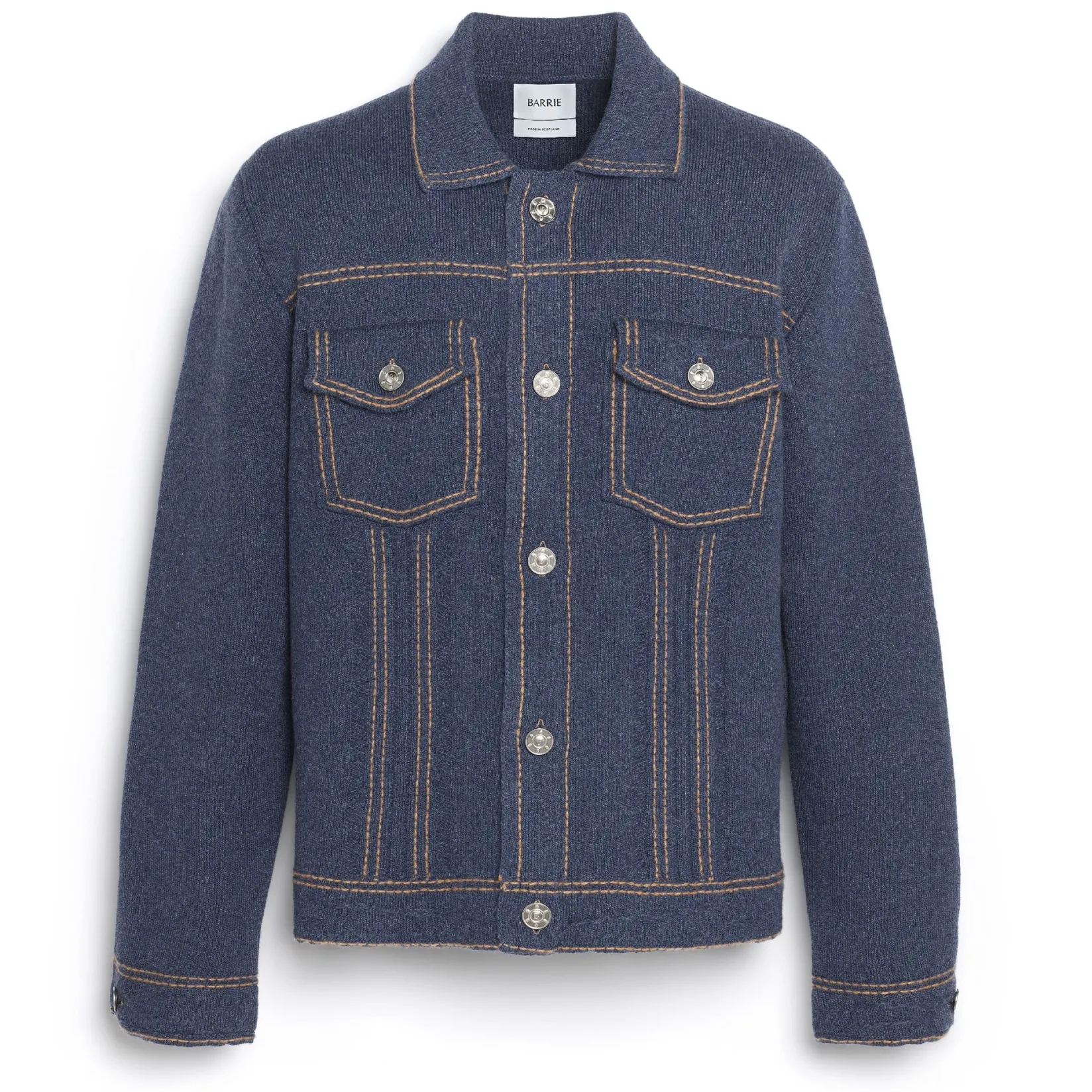 Barrie Denim fitted cashmere and cotton jacket