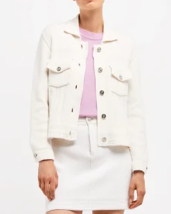 Women Barrie Denim fitted cashmere and cotton jacket