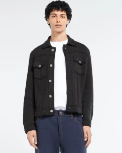 Barrie Denim fitted cashmere and cotton jacket