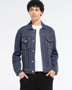 Barrie Denim fitted cashmere and cotton jacket