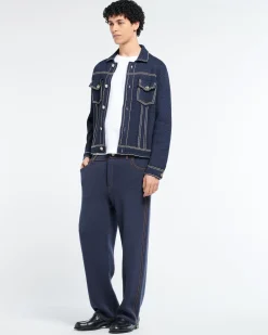 Barrie Denim fitted cashmere and cotton jacket