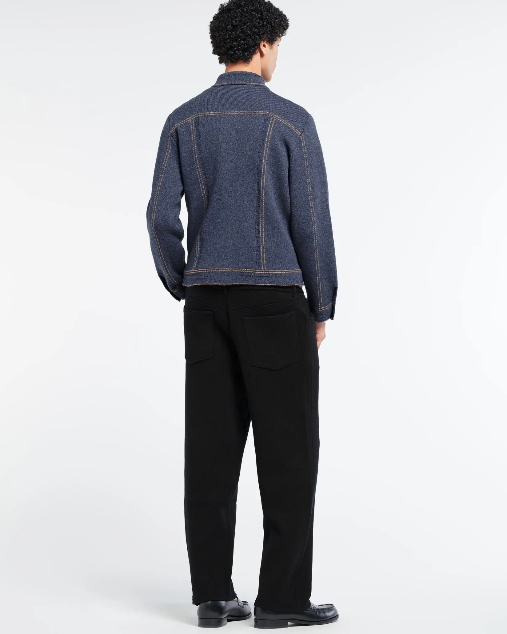 Barrie Denim fitted cashmere and cotton jacket