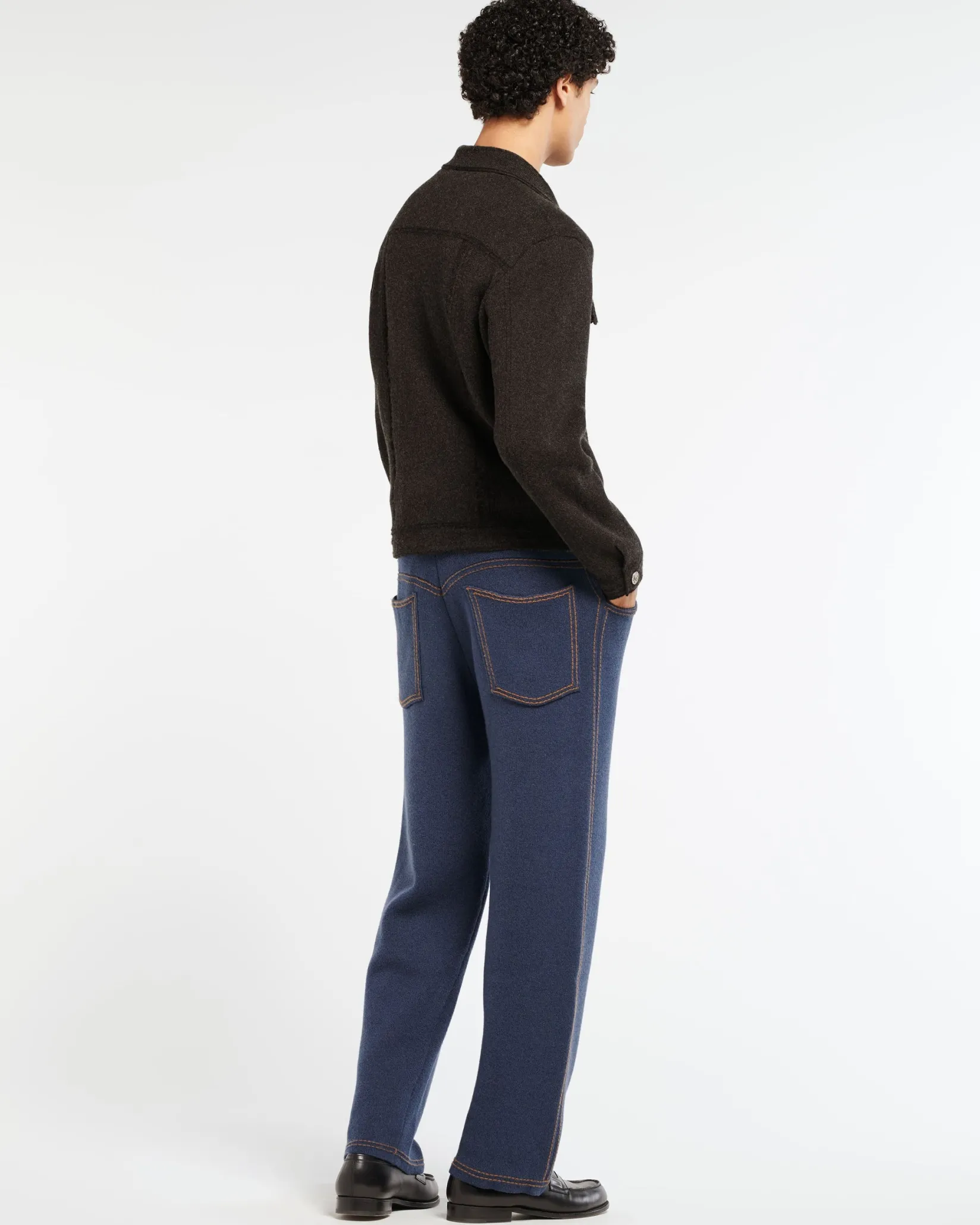 Barrie Denim fitted cashmere and cotton jacket