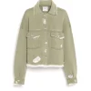 Women Barrie Denim fringed cashmere and cotton jacket