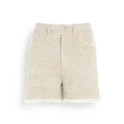 Women Barrie Denim fringed cashmere and cotton shorts
