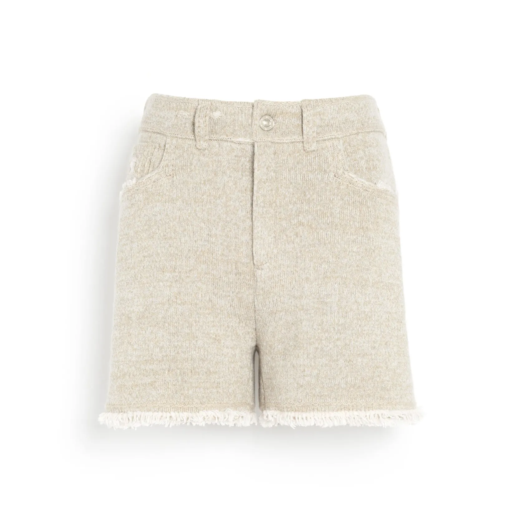 Women Barrie Denim fringed cashmere and cotton shorts