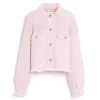 Women Barrie Denim fringed cashmere and cotton jacket