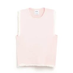 Women Barrie Denim fringed cashmere and cotton top