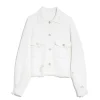 Women Barrie Denim fringed cashmere and cotton jacket