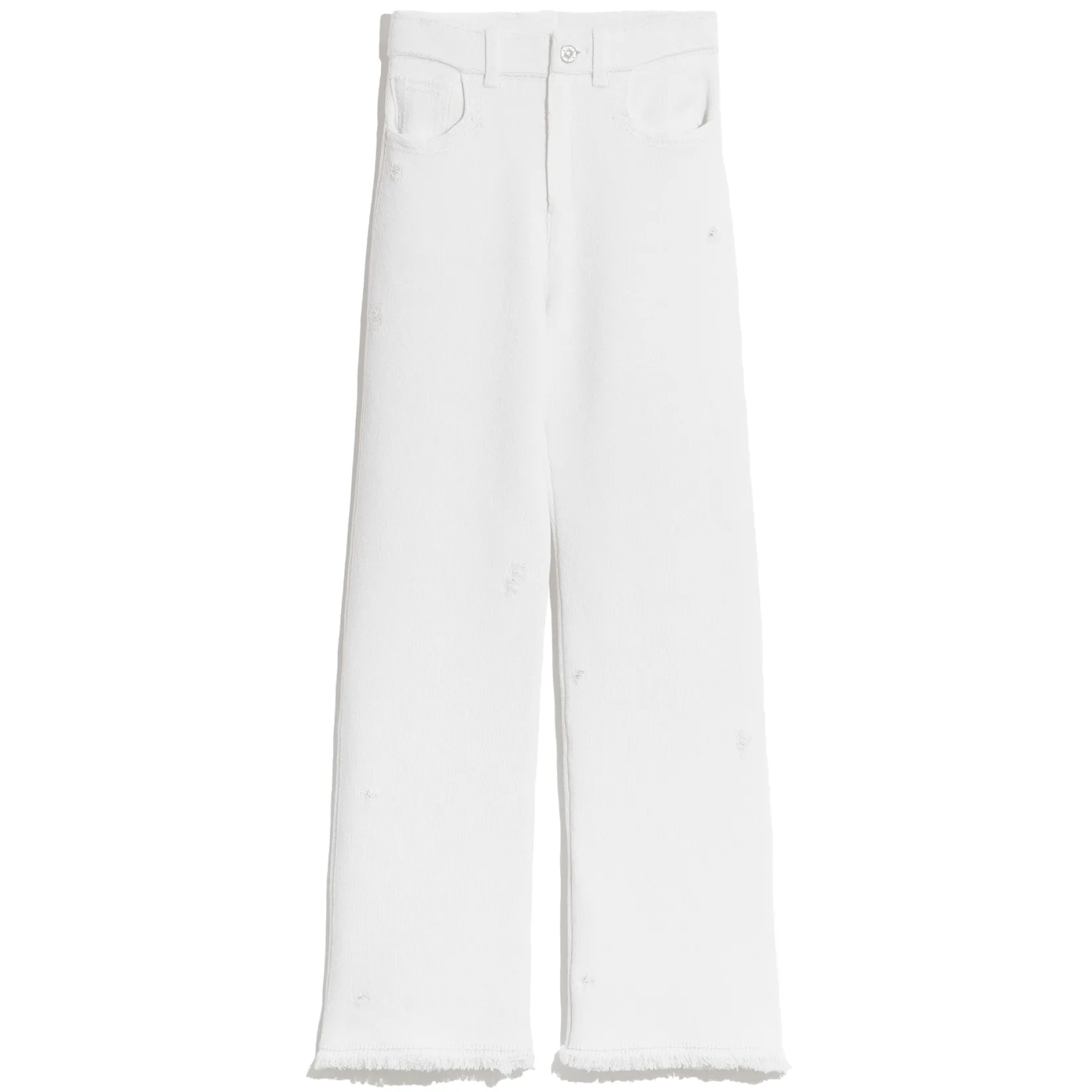 Women Barrie Denim fringed cashmere and cotton trousers