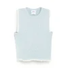 Women Barrie Denim fringed cashmere and cotton top