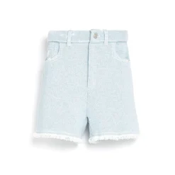 Women Barrie Denim fringed cashmere and cotton shorts