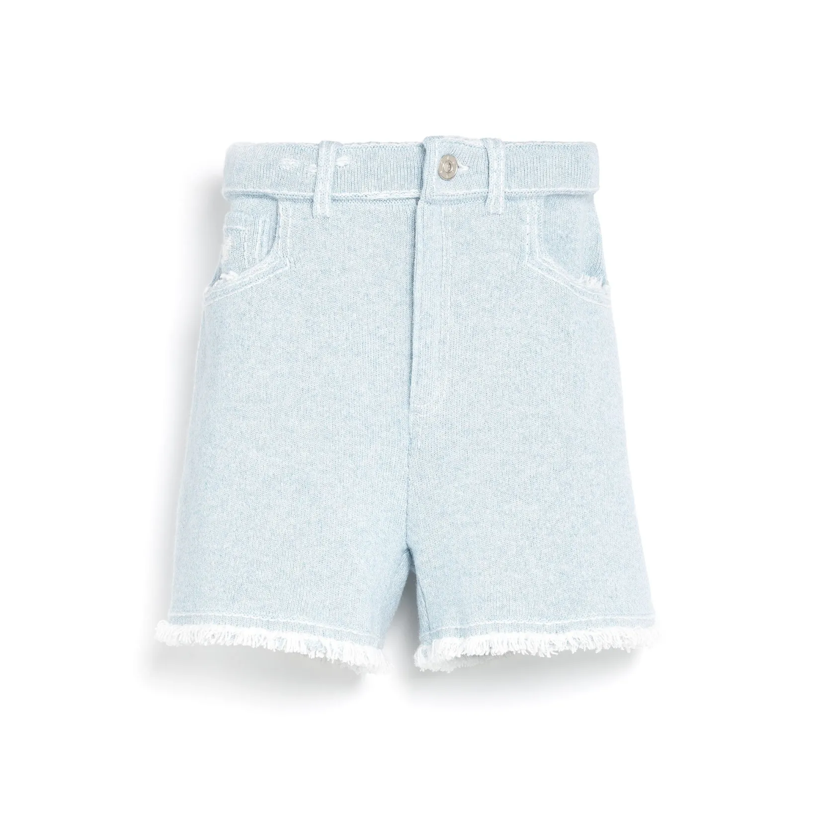 Women Barrie Denim fringed cashmere and cotton shorts