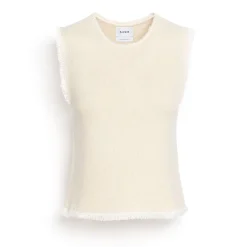 Women Barrie Denim Fringed cashmere and cotton top
