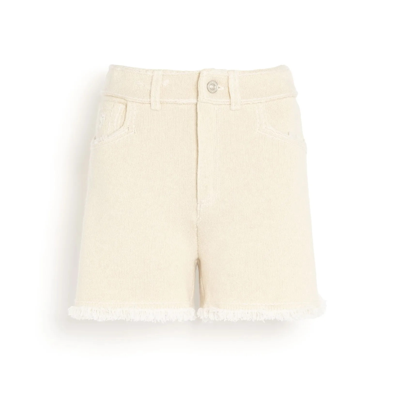 Women Barrie Denim fringed cashmere and cotton shorts