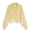 Women Barrie Denim fringed cashmere and cotton jacket