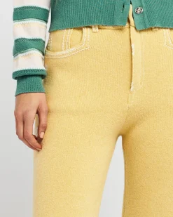 Women Barrie Denim fringed cashmere and cotton trousers