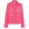 Women Barrie Denim jacket in cashmere and cotton with embroidery