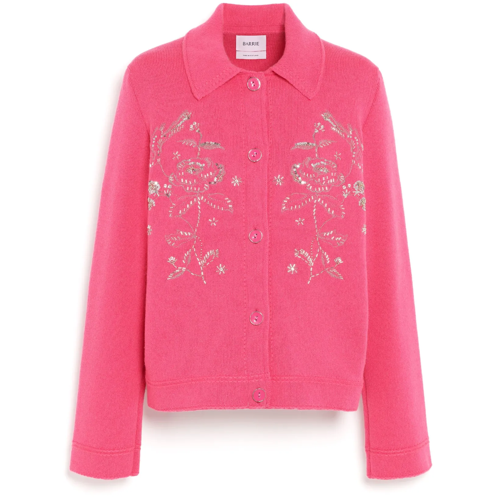 Women Barrie Denim jacket in cashmere and cotton with embroidery