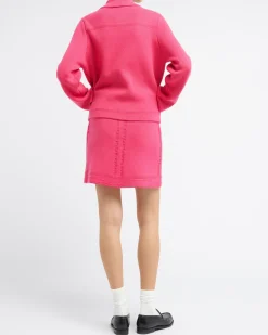 Women Barrie Denim jacket in cashmere and cotton with embroidery